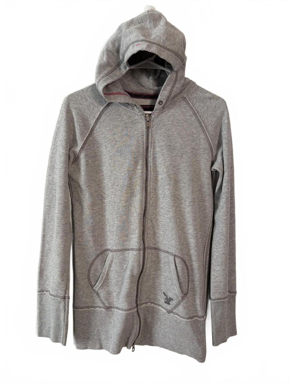 American Eagle Outfitters Hoodie Womens Small Heather Gray Double Zip Raglan